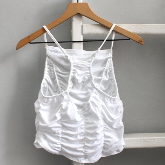 FP Movement Free People Women's Shirr Enough Tank Top - White Size Large - Picture 2 of 8